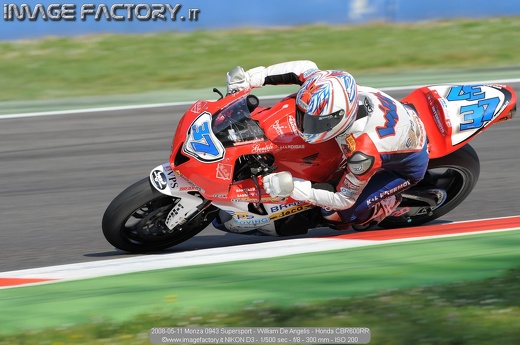 2008-05-11 Monza 0943 Supersport - William De Angelis - Honda CBR600RR